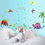 GADGETS WRAP Dinosaur Family Wall Stickers for Kids Room Decorations Cartoon Decals Wall Art DIY Children Sticker