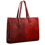 RICHSIGN LEATHER ACCESSORIES Full-Grain Natural Cro Leather Ladies Handbags & Sling Shoulder Tote Bags For Women Laptop Big Size Branded Stylish..Size- L-16 X H-12.5 x W- 5.5 Inches