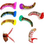 BHARATGAURAV Plastic Printed Banana Clip/Mirchi Shape Clutcher for Girls and Women (Pack of 6, Multicolor) Medium