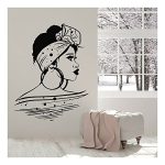 GADGETS WRAP Beautiful Black Girl Vinyl Wall Decal Bathroom African Woman Hairstyle Wall Stickers Wall Decoration Decal Sticker