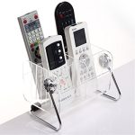 MeRaYo Multipurpose Acrylic Remote Control Holder Stand Organizer for Home & Office (18 * 12 * 11 cm, Transparent)