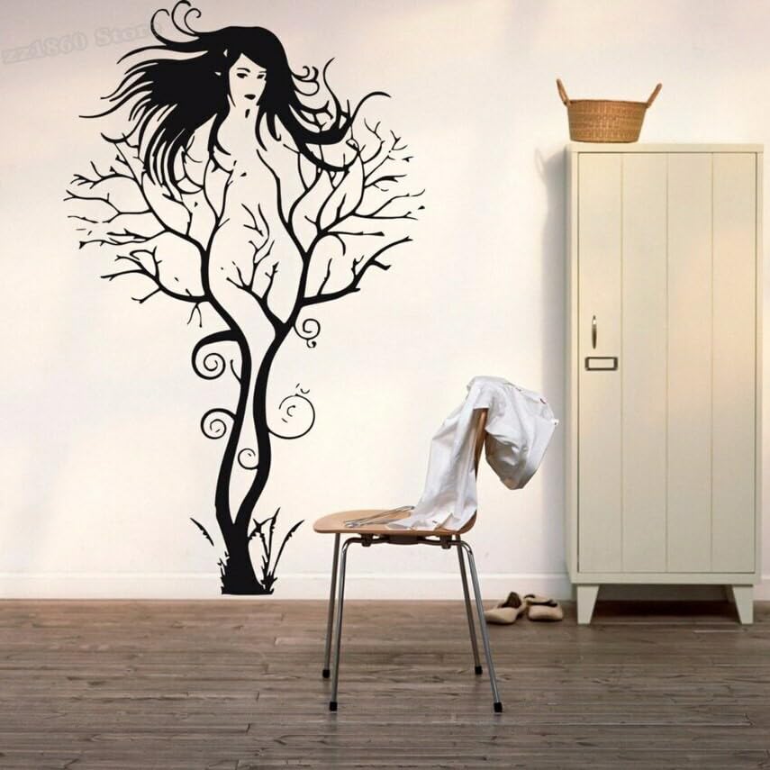 GADGETS WRAP Vinyl Wall Decal Tree Girl Sexy Woman