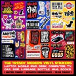 TGE Trendy Modern Vinyl Stickers Pack of 54 for Laptop,Mobile,Gadgets,Car,Bike & More