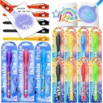 12 pc Invisible Ink Magic Pen with Uv Light – Return Gifts Birthday Party For Kids – Secret Message Pen for Kids – Spy Pen Cheating Pen Gadget – Best birthday return gifts for kids