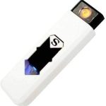 ZEPAD USB Cigarette Lighter Windproof Lighter Portable Rechargeable USB Lighter Mini Electric Slim Cigarette Lighter Cigarette Lighter (White)