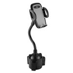 LAX Gadgets Cup Holder Phone Mount – Car Mount for iPhone & Smartphones – Cradle Type Car Phone Holder with Flexible Neck – Black