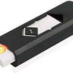 VEKIN USB Cigarette Lighter Windproof Lighter Portable Rechargeable USB Lighter Mini Electric Slim Cigarette Lighter Cigarette Lighter (Black)