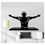 GADGETS WRAP DJ Music Disco Headphone Wall Decoration Decal Sticker, Black (2Feb22-636)