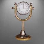 Gadget World Premium Handcrafted 24K Solid Brass Table Clock in Silver and Gold Tone for Office,Home,Car Dashboard and Gift Purpose