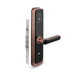 QUBO Smart Door Lock Elite from Hero Group | 5-Way Unlocking | Fingerprint | Pincode | RFID Card | Bluetooth Mobile App | Mechanical Key | OTP Access | WiFi (Optional) | Hub Sold Separately | Copper |