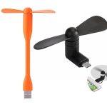 BLAXSTOC Mini Type-C Fan & Portable Mini USB Dragon Fan with 2 Leaf Portable Cooling Fan Flexible Cooler Connect with Laptop, Smartphone, Powerbank, USB Adapter & Mobile with OTG-Multicolour