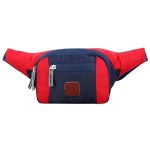 Fly Fashion Travel Waist Pouch Crossbody Travel Pouch for Men and Women (Blue) (Red)