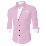 Gadgets Appliances Men’s Slim Fit Cotton Business Shirt Solid Long Sleeve Button Down Dress Shirts -Set of 1