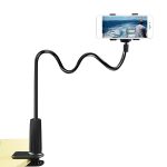 BWOGUE 360 Gooseneck Flexible and Adjustable Phone Holder with Clamp, Long Compatible Arms gooseneck Holder for All Smartphone of 128CM & 10MM Thickness Rod Bunny Tunnels & Tubes (Black)