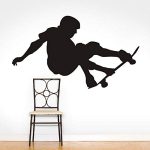 Gadgets Wrap Art Mural Skateboard Stunt Vinyl Wall Sticker Sport Wall Decal for Boys Rooms