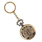 ACLIX Vintage Bronze Pocket Watch Clock for Gifting, Birthday, Anniversary | Keychain for Car, Bike, Bicycle | Analog Watch Keychain for Men & Women
