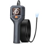 DEPSTECH Endoscope Camera with Light, 1080P HD Borescope Inspection Camera with 2X Zoom, IP67 Waterproof Plumbing Snake Camera, 16.5ft Semi-Rigid Cable, 2.4” IPS Screen Scope Camera Gadgets for Men