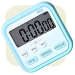 ARQIVO Magnetic Timer Digital Countdown Timer with Clock for Cooking, Loud Alarm & Strong Magnet, Count-Up & Count Down for Kitchen, Baking, Sports, Studying (Blue)