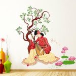 GADGETS WRAP ‘Chinese Girl Playing Lute Under The Tree’ Wall Sticker