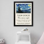 GADGETS WRAP Printed Photo Frame Matte Painting for Home Office Studio Living Room Decoration (11x17inch Black Framed) – Vincent Van Gogh Starry Night Poster