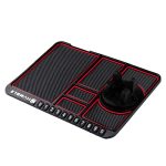 HUMBLE Rubber Car Dashboard Phone Mat with 360 Degrees Rotating Phone Holder, Anti-Slip Mat with Parking Numbers for Coins Keys Cellphone (Black)