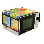 Amazin Homes PVC Waterproof Dustproof Printed Microwave Oven Half Closure Cover with 4 Pockets for 20 Litre (Multicolor_Design-81)