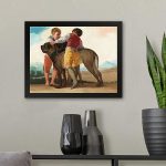 GADGETS WRAP Printed Photo Frame Matte Painting for Home Office Studio Living Room Decoration (11x9inch Black Framed) – Boys With Mastiffs By Francisco Goya (1786-87)