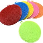 VIEWIDE Silicone Sponges Multipurpose Kitchen Scrub Brush for Dish Pot and Veggies Fruit Smart Kitchen Gadgets Brush Accessories. (2 pic)