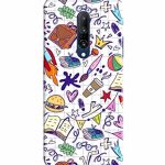 Dugvio Printed Colorful Hard Back Case Cover & Compatible for OnePlus 7 Pro | Student Study Gadgets Art (Multicolor)