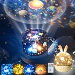 Gadget Glow Kids Planetarium Galaxy Projector Creates Cosmic Galaxies, Nebulas. Galaxy Lamp Star Projector Night Light for Bedroom Comes with Musical Tunes & Remote Controller, Rotatable Features