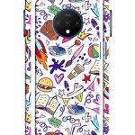 Dugvio Printed Colorful Hard Back Case Cover & Compatible for OnePlus 7T | Student Study Gadgets Art (Multicolor)