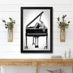 GADGETS WRAP Printed Photo Frame Matte Painting for Home Office Studio Living Room Decoration (11x14inch Black Framed) – Piano Prop 3