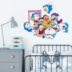 GADGETS WRAP Kids Room Wall Decor Vinyl Anime Wall Stickers Cartoon Magic Machine Cat Wall Decals for Doraemon Room Wall Decor Sticker Cafe Store Window Party Decor