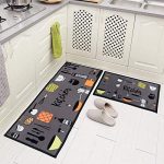 AAZEEM Abstract Kitchen Floor Mat & Runner with Anti Skid Backing |Grey Color| Rubber |Standard Size|40 X 120 Cm& Mat -40 X 60 Cm| Combo|
