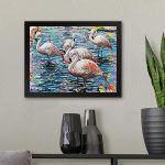 GADGETS WRAP Printed Photo Frame Matte Painting for Home Office Studio Living Room Decoration (11x9inch Black Framed) – Flamingos #4 Print
