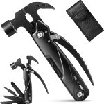 Threesky Hammer Multi-Tool, Multi-Functional 12 in 1 Mini Hammer Camping Gear Survival Tool for Men,Cool & Unique Birthday Christmas Gifts Ideas for Him Dad