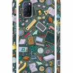 Dugvio Printed Colorful Hard Back Case Cover & Compatible for Oppo A52 | Student Study Gadgets Pattern (Multicolor) – D24