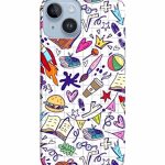 Dugvio Printed Colorful Hard Back Case Cover & Compatible for Apple iPhone 14 | Student Study Gadgets Art (Multicolor)