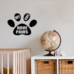 Gadgets Wrap Wall Decals 29CM Wall Stickers Black Color – (My Kids Have Paws Dog Pet)