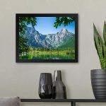 GADGETS WRAP Printed Photo Frame Matte Painting for Home Office Studio Living Room Decoration (11x9inch Black Framed) – Alps Mountains Lake Landscape