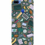 Mugruch Colorful Hard Back Case Cover for Oppo A5S / Oppo A7 / Oppo A12 | Student Study Gadgets Pattern | Design- – D24