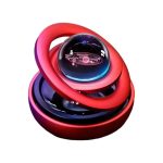 Budget Gadget Metal Body Solar Rotating Air Freshener With Crystal Ball For Car Dashboard (Red)