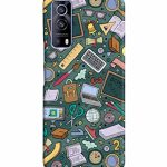 Mugruch Colorful Hard Back Case Cover for Vivo iQOOZ3 5G / Vivo Z3 5G | Student Study Gadgets Pattern | Design- – D24