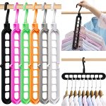 Closet Organizers and Storage,Hangers for Closet Organizer,6 Pack Magic Space Saving Hangers with 9-Holes for Closet Storage, Smart Sturdy Closet Organization Space Saver for Heavy Clothes