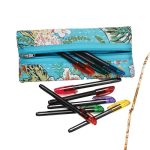 Bohemian Alley Flat Pouch | Zipper Case, Travel Accessory Organizer Bag, Stationery Holder, Makeup Pouch | Return Gift, Utility Bag for Kids, Students, Artists, Makeup Enthusiasts – Blue (Pack of 1)