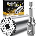 Universal Socket Tools Gifts for Men Dad, Multi-Function Ratchet Wrench Power Drill Adapter, Cool Gadgets Father’s Day Gifts for DIY Handyman, Father, Husband, Boyfriend, Him, 2PC Set (7-19mm)