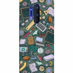 Mugruch Colorful Hard Back Case Cover for OnePlus 8 Pro | Student Study Gadgets Pattern | Design- – D24