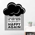 GADGETS WRAP Wall Decal Vinyl Sticker for Home Office Room Decoration Creative Rain Cloud Wall Sticker for Kids Rooms