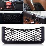 SPEDY Car Net Pocket for Phone, in Car Storage Net – Smartphone Holder & Organiser – in Car Universal Mesh Design – Cargo Net – 3M Adhesive – Black – New and Improved Super Strong Adhesive – 1 Pack