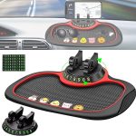 LOKO Anti-Slip Phone Holder with Extra Large Pad, Non-Slip Rubber Mat with Phone Holder in Car, Universal Multifunction Car Dashboard Non-Slip Mat for Phones, Sunglasses, Keys, Gadgets and More (D4)